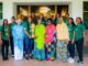 First Lady paid tributes to Super Falcons in Aso Villa